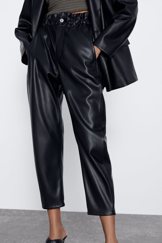 Zara Faux Leather Baggy Pants