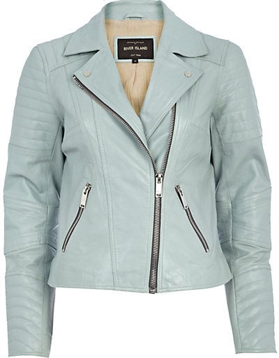 River Island Leather Biker Jacket | Pastel Coats For Fall | POPSUGAR ...
