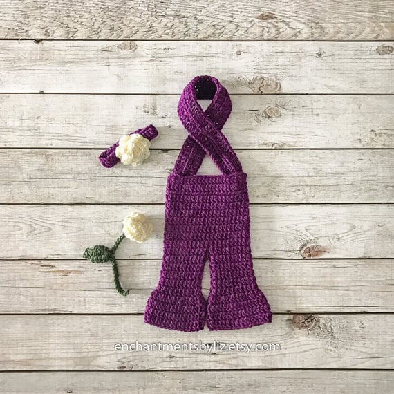 Crochet Selena Quintanilla-Inspired Jumpsuit, Headband, and Rose