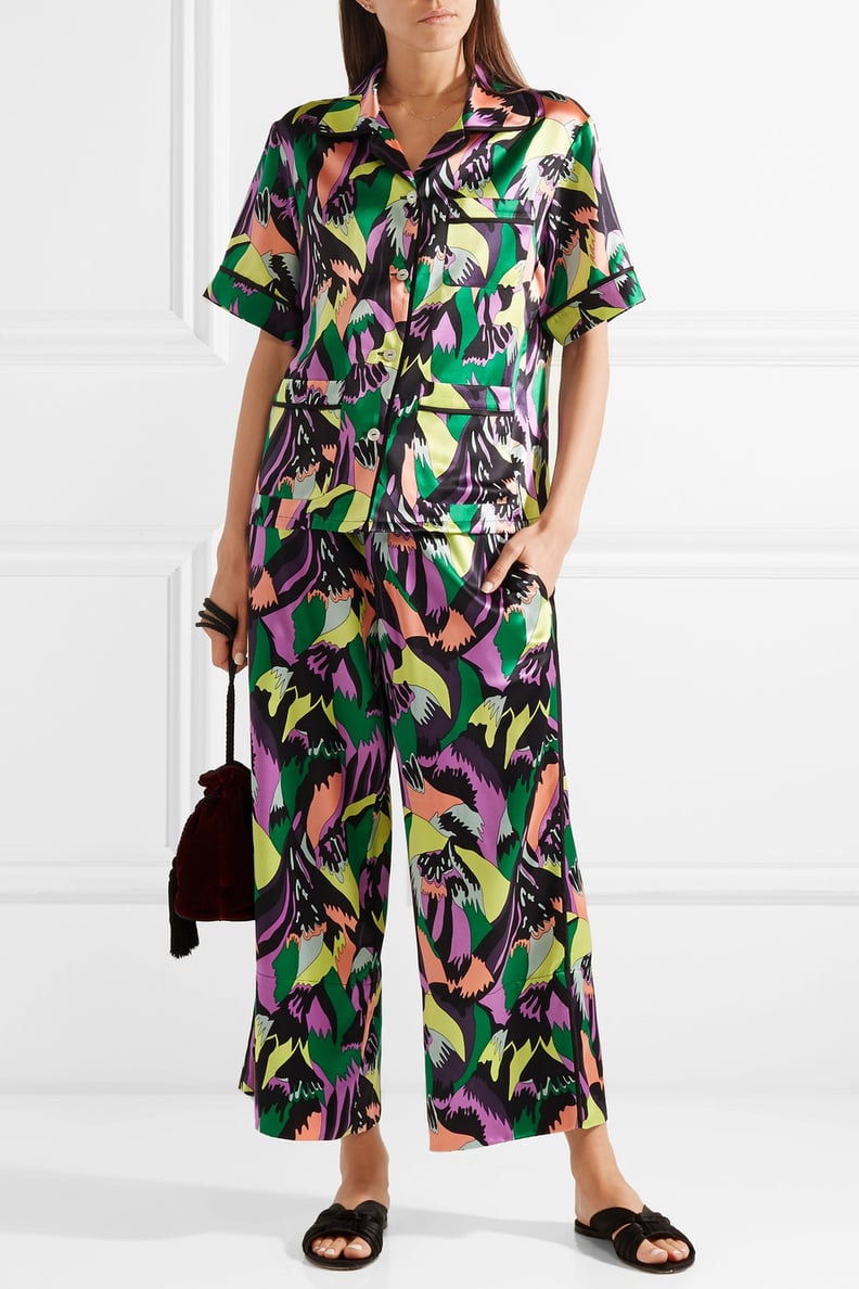 Olivia von Halle Daria Printed Silk-Satin Pajama Set