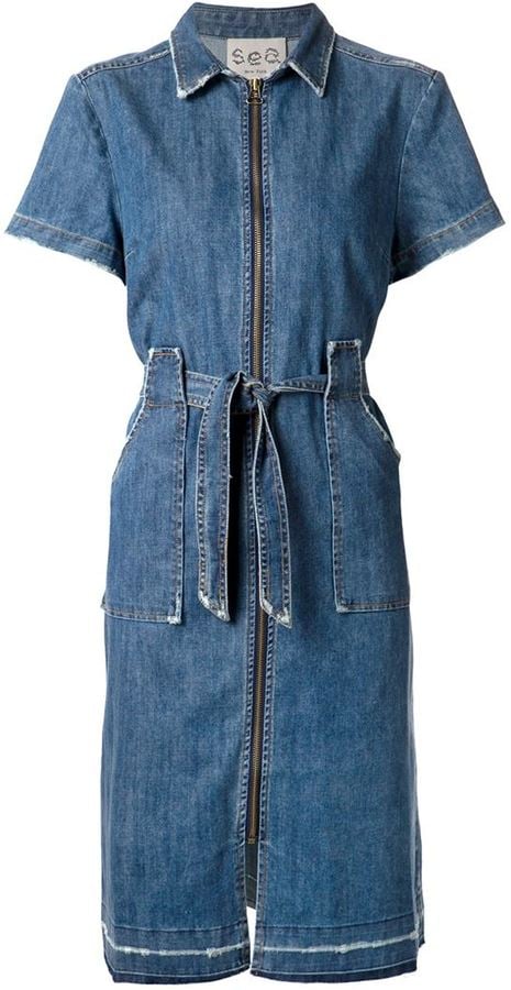 Sea zip front denim dress ($415) | Denim Dresses For Fall | POPSUGAR ...