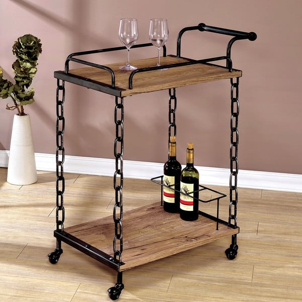 Furniture of America Porteno Industrial Chain Link Serving Cart ($190)