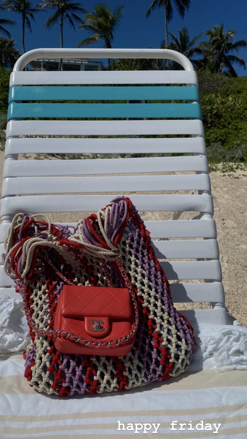 Kylie Jenner's Chanel Bag and Crochet Tote on Vacation