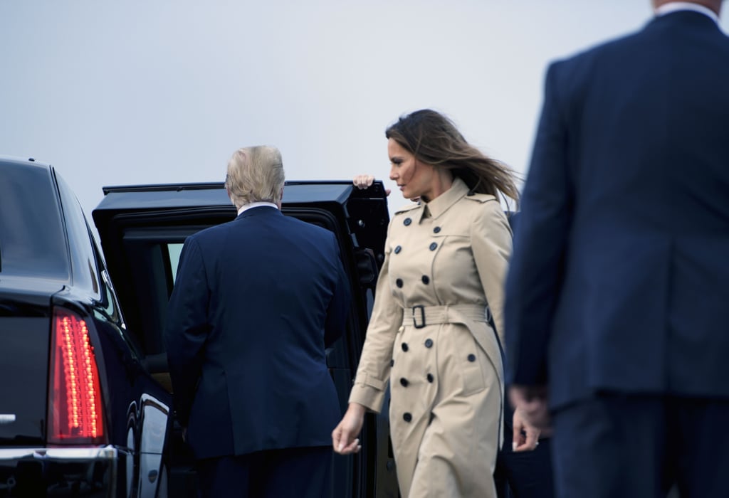 Melania Trump Burberry Trench Coat in Brussels July 2018