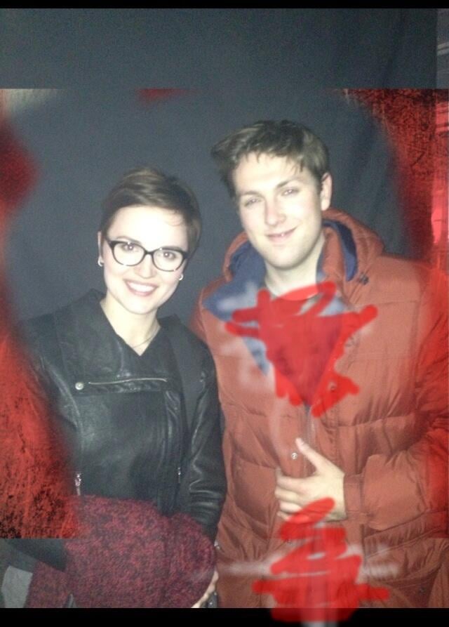 Christian Madsen and Veronica Roth posed together.
Source: Twitter user cmadsen8