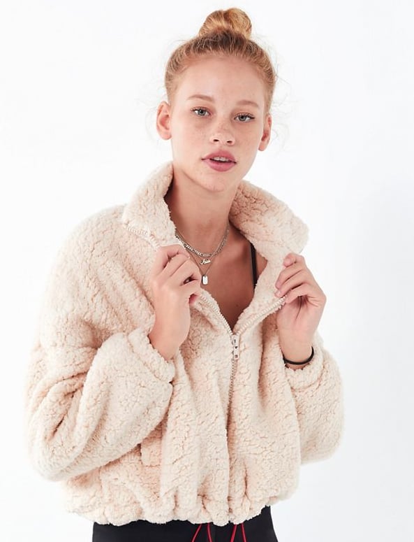 Urban Outfitters Willow Fuzzy Drawstring Teddy Jacket