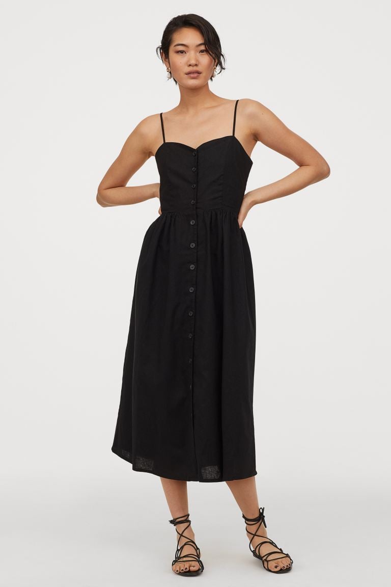 h&m linen blend dress