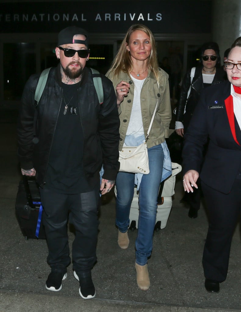 Cameron Diaz and Benji Madden Hold Hands LAX August 2015