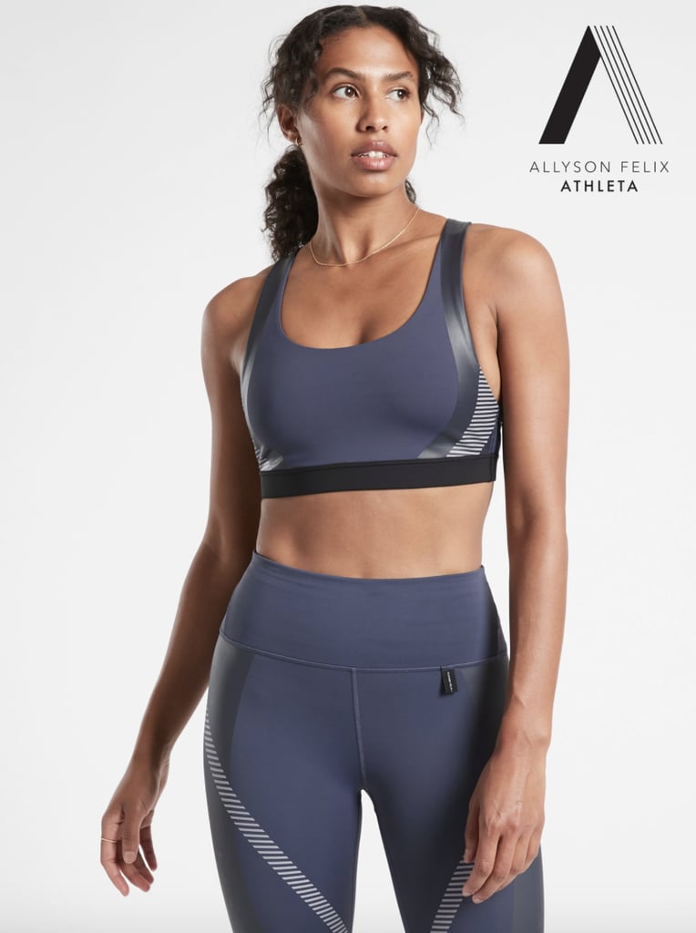 Allyson Felix + Athleta Ultimate Legend Sports Bra Black Gray Size