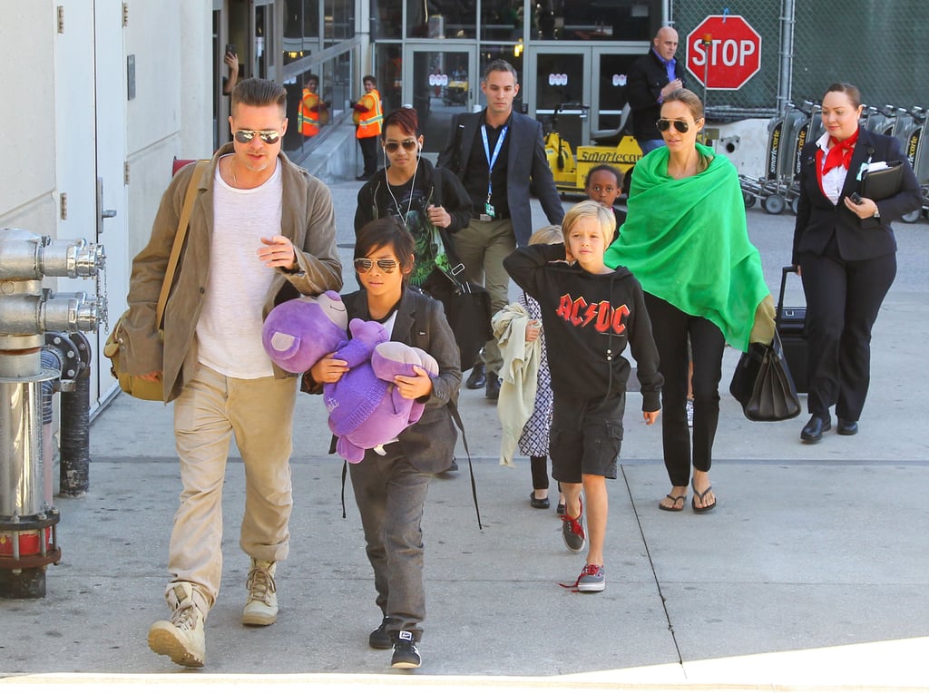 Angelina Jolie and Brad Pitt With Their Kids at LAX