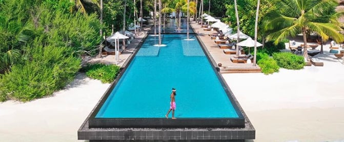 Long Pool at the Fairmont in the Maldives