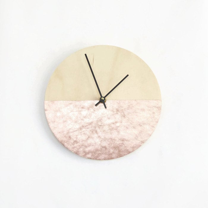 Rose Gold And Wood Clock 20 Rose Gold Home Decor Items To
