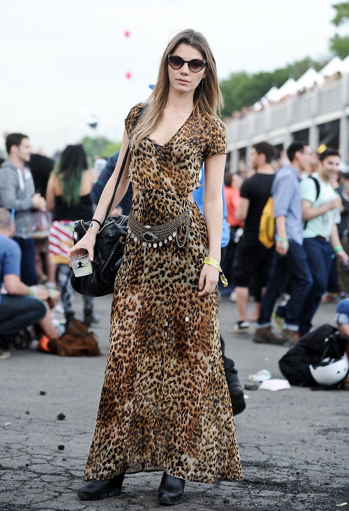 The graphic leopard print of this Planet Blue dress was a standout style statement on the festival grounds.