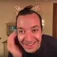 Jimmy Fallon Wore His Daughter's Sparkly Cat-Ear Headband to Face Mask With Jessica Alba