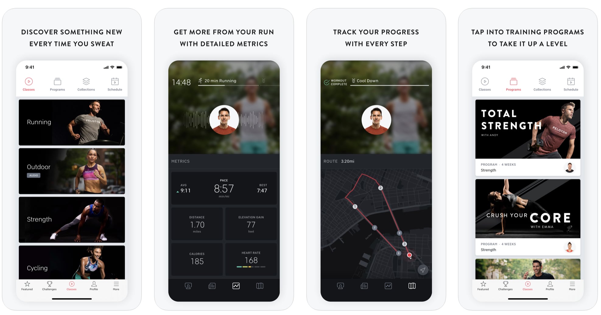 what classes are on the peloton app