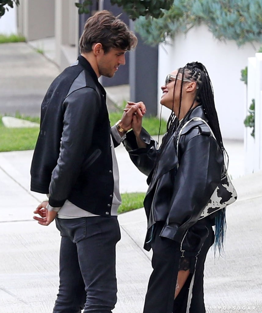 It seems Tessa Thompson is fully committed to putting the "love" in Thor: Love and Thunder, which she is currently filming in Australia. On May 23, after spending the morning getting cozy with director Taika Waititi and Rita Ora, the Marvel star was spotted out and about in Sydney with Australian model Zac Stenmark. In a wild turn of events, it seems that Zac was present for Tessa, Taika, and Rita's lovefest. During their walk, the couple could be seen laughing before going in for a kiss. The 37-year-old actress and 29-year-old model were also seen in intense conversation and an adorable embrace while holding hands. 
Tessa is known for keeping details about her personal life private. Her previous rumored relationships include Dev Hynes and Janelle Monáe. While we don't know who Zac has dated in the past — he and Tessa have that in common — we do know he currently shares an Instagram page with his twin brother, Jordan.