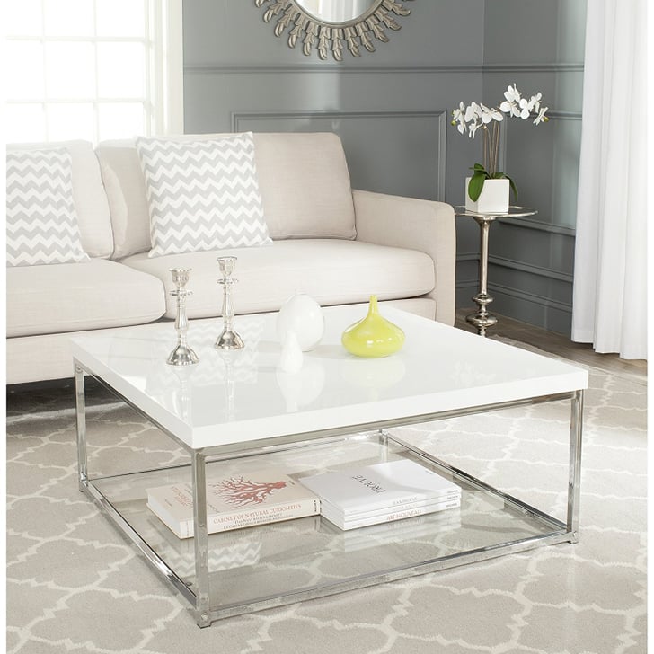 Safavieh Home Collection Malone White and Chrome Coffee Table Cheap