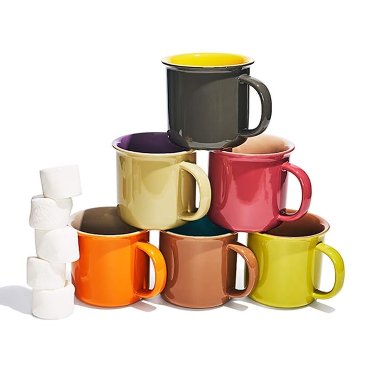 Yedi Houseware Set of 6 Jumbo 20 oz. Porcelain Mugs Cheap Oprah