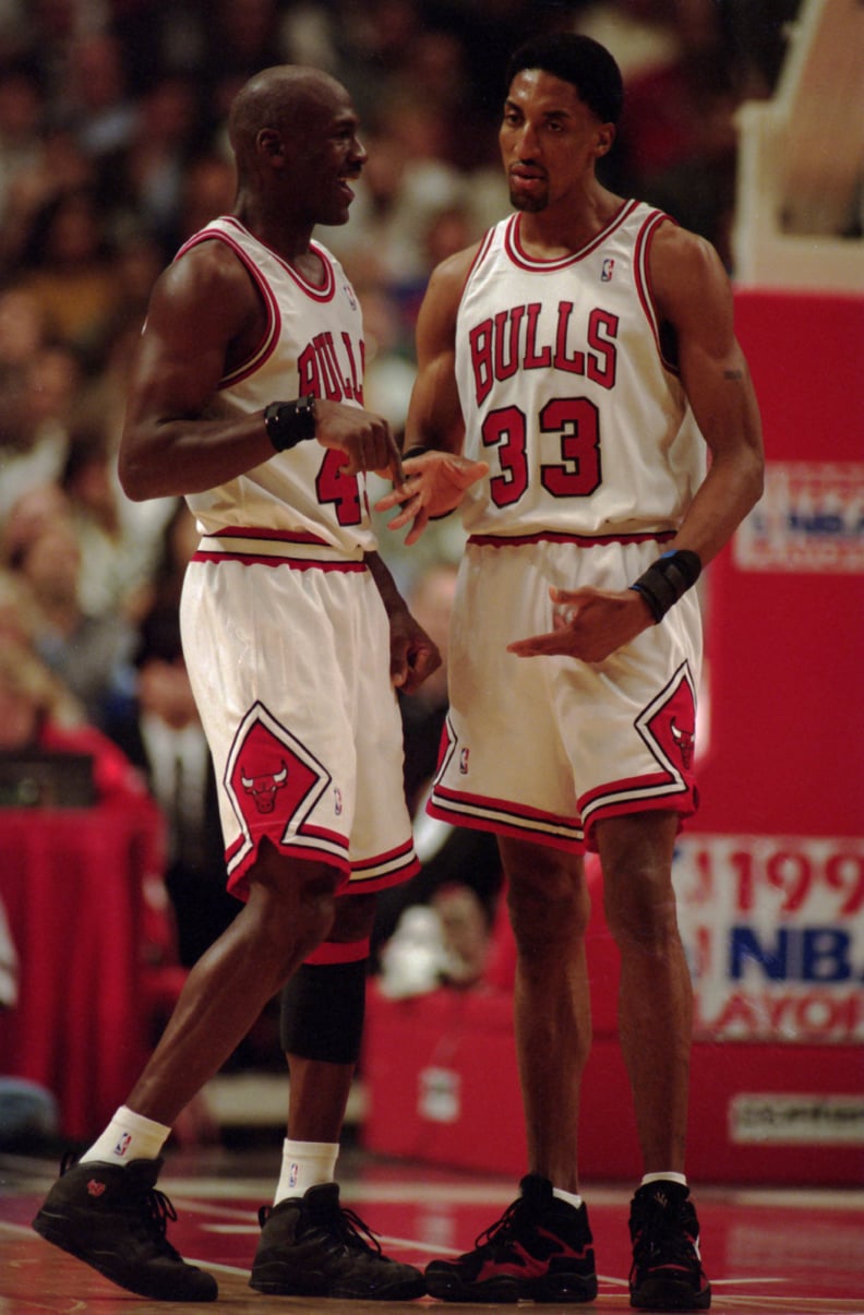 Michael Jordan and Scottie Pippen During a First Round Play-Off Game in 1995