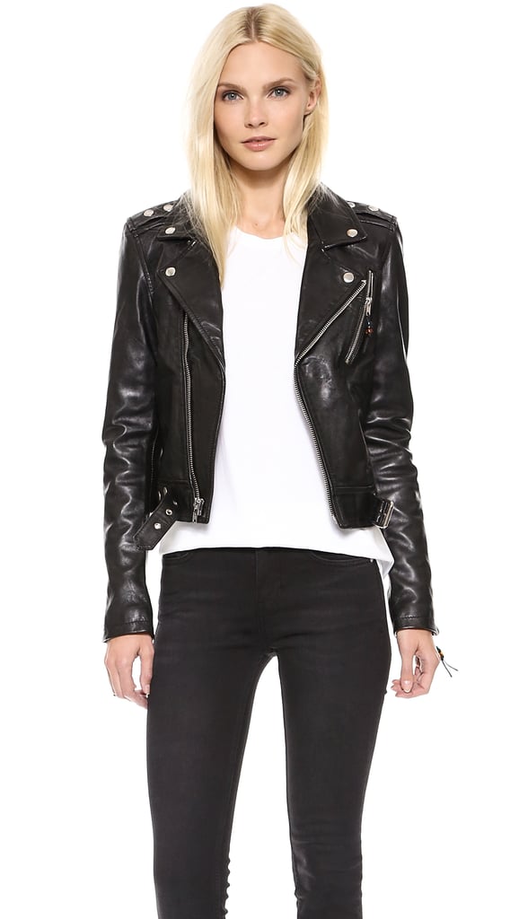 BLK DNM Leather Jacket ($895) | Amal Clooney Wearing Balenciaga Leather ...