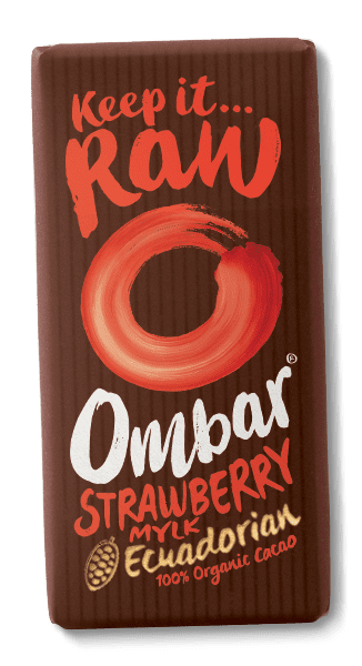 Ombar strawberry mylk vegan chocolate bar