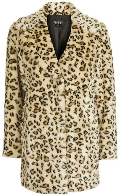 Topshop Casual Leopard Faux Fur Coat ($170)