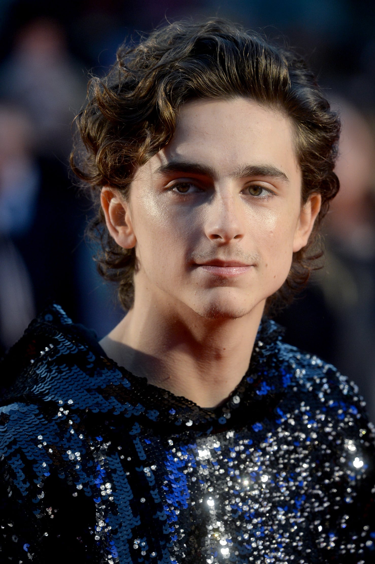 Timothée Chalamet Wears a Sequined Hoodie to The King UK Premiere