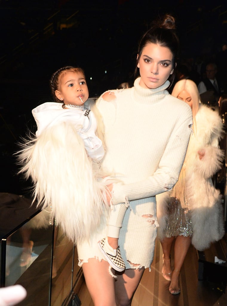 North West and Kendall Jenner in New York in February 2016