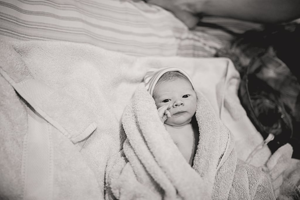Black and White Photos of a Home Birth