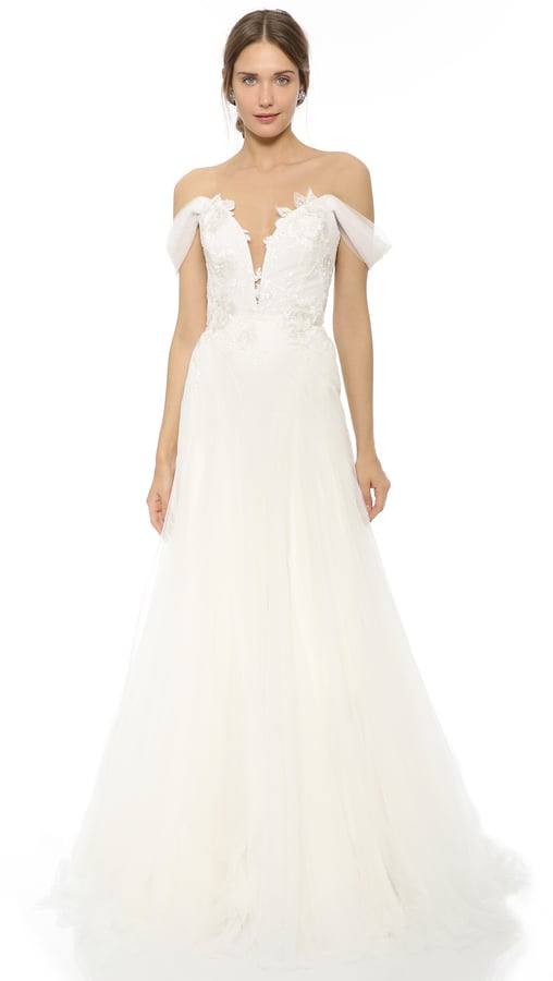 Marchesa Hyacinth Gown With Plunging Neckline ($5,995)