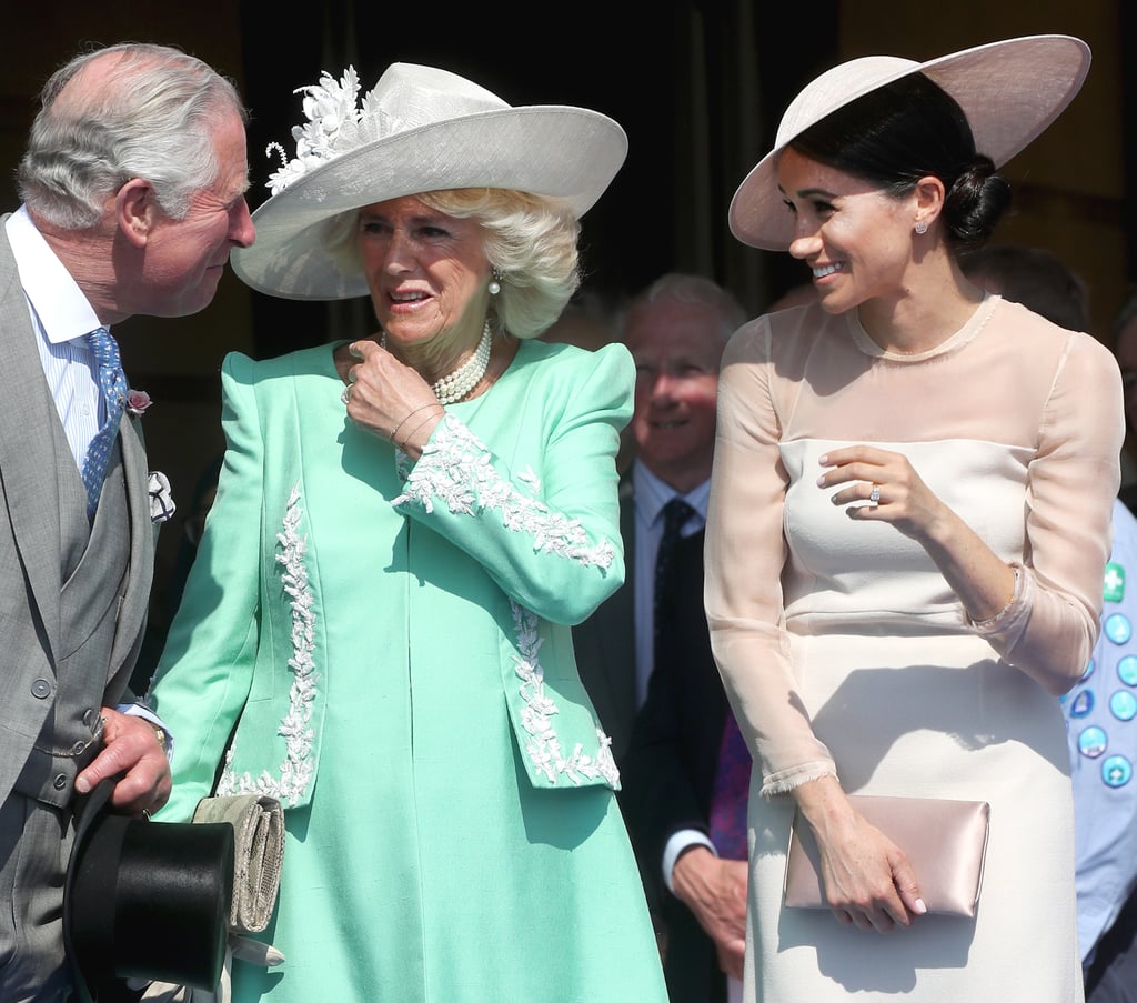Charles was clearly amused by Meghan during an event at Buckingham Palace in May 2018.
