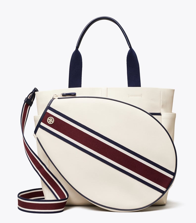 A Classic Carryall: Tory Sport Canvas Convertible Stripe Tennis Tote