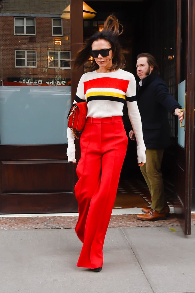 Victoria Beckham's Red Trousers November 2018