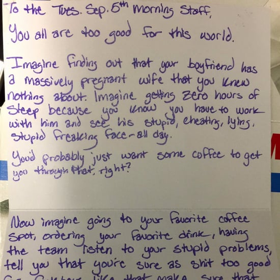 Woman's Note to Coffee Shop About Cheating Boyfriend