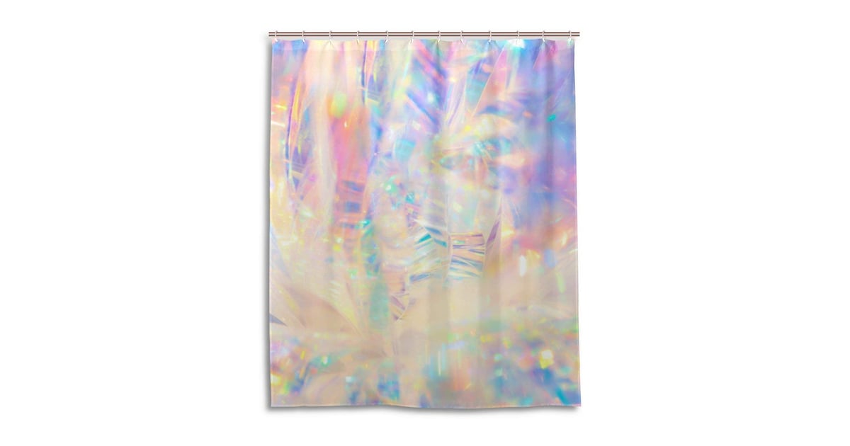 SPXUBZ Holographic Iridescent Metallic Shower Curtain Best Shower