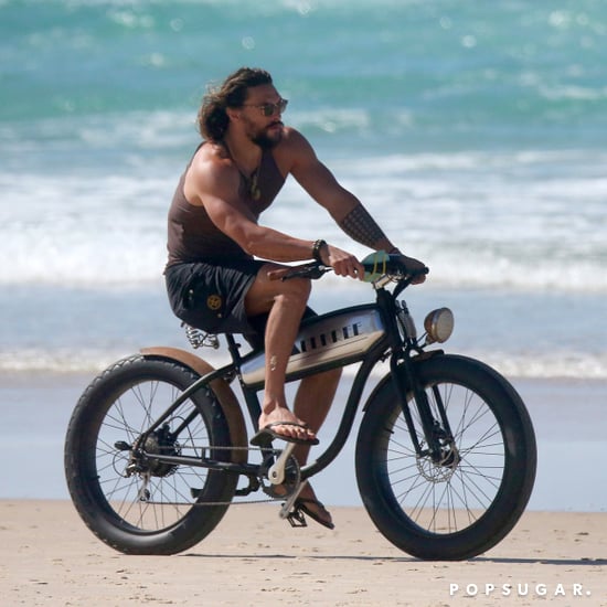 Jason Momoa Riding a Bike in Australia May 2017