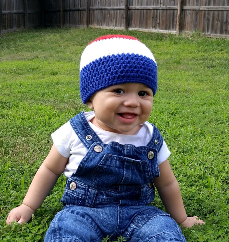 Blue Striped Beanie | Patriotic Kid 