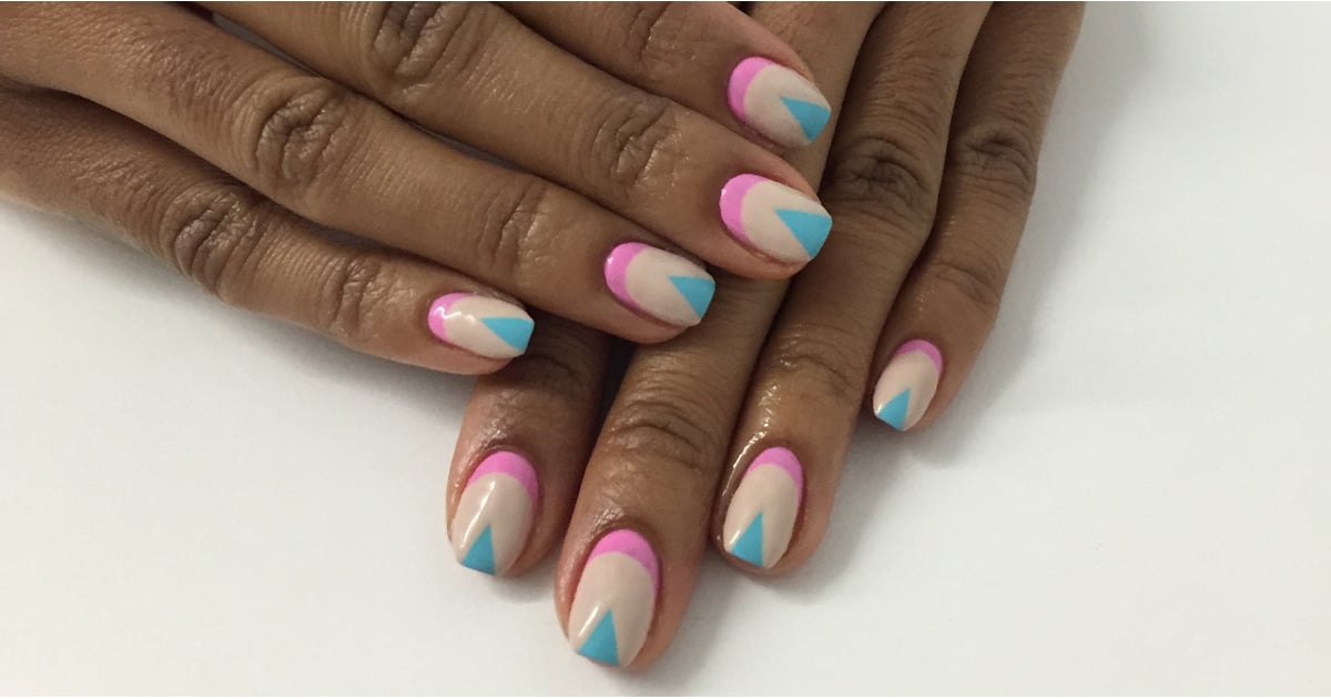 nail art reverse french manicure