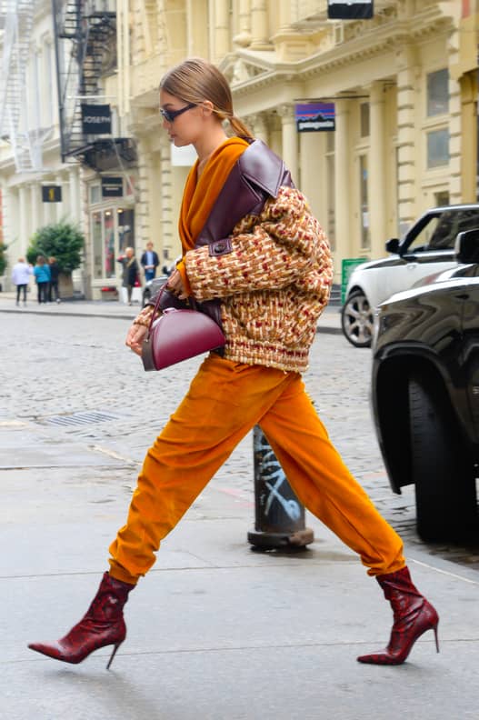Gigi Hadid Red Snakeskin Boots From Mango POPSUGAR Fashion
