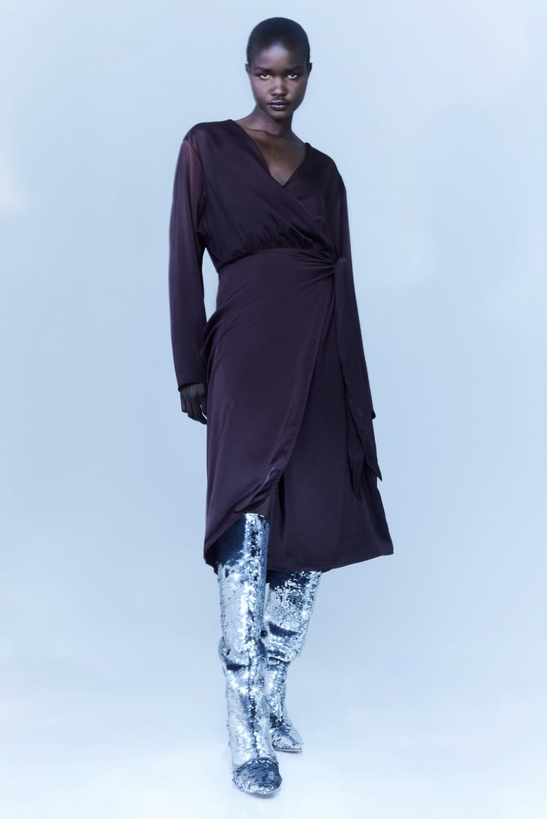 Best Affordable Evening Dress: H&M Satin Wrap Dress