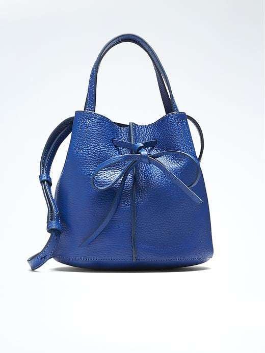 Banana Republic Italian Leather Bow Bucket Bag