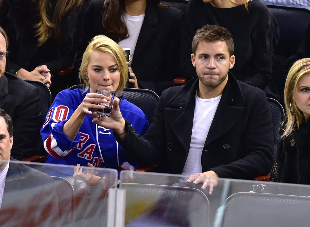 Margot Robbie and Tom Ackerley at NY Rangers Game