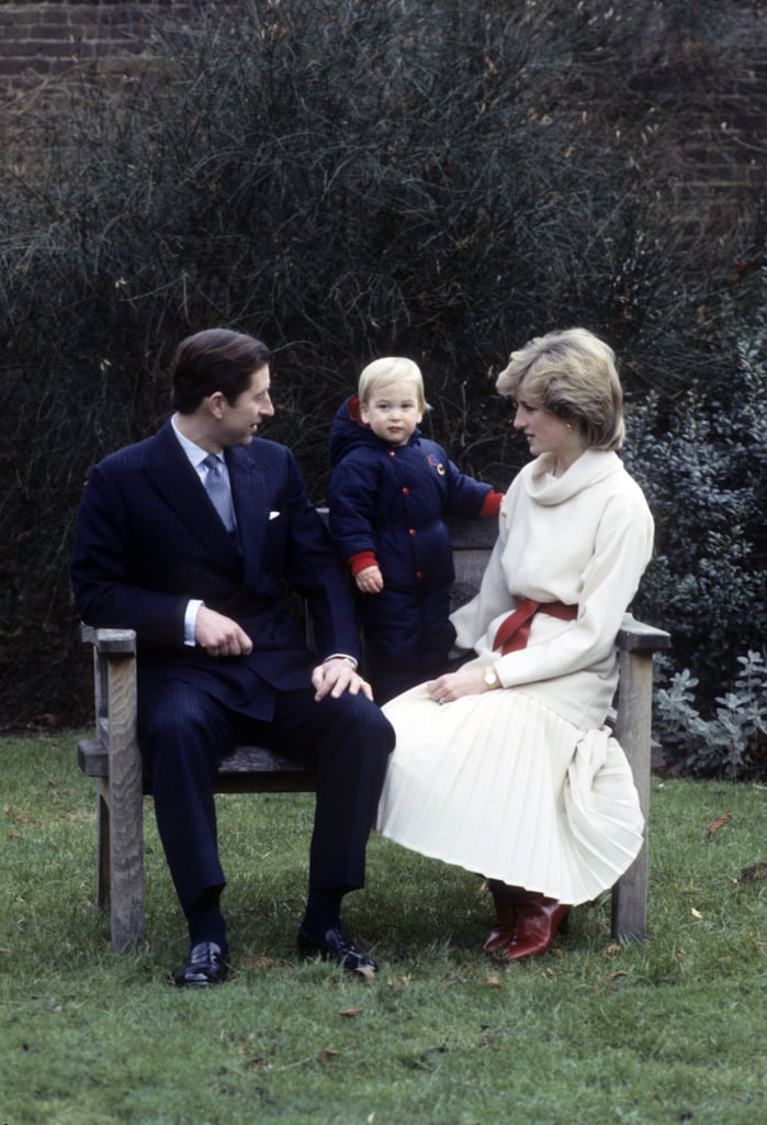 Prince Charles and Princess Diana had a portrait session with a young Prince William at Kensington Palace in December 1983.