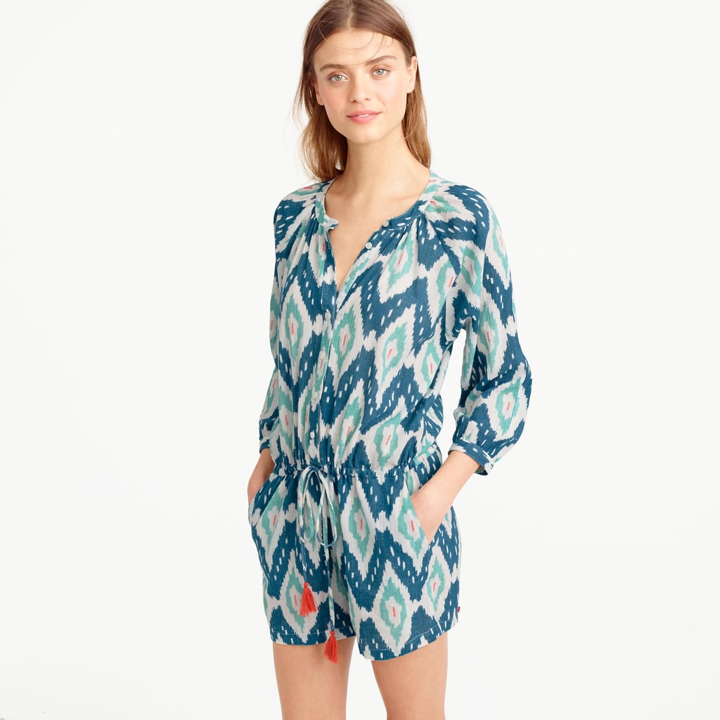 J. Crew Cotton romper in colorful ikat (85) Cheap Stylish Rompers