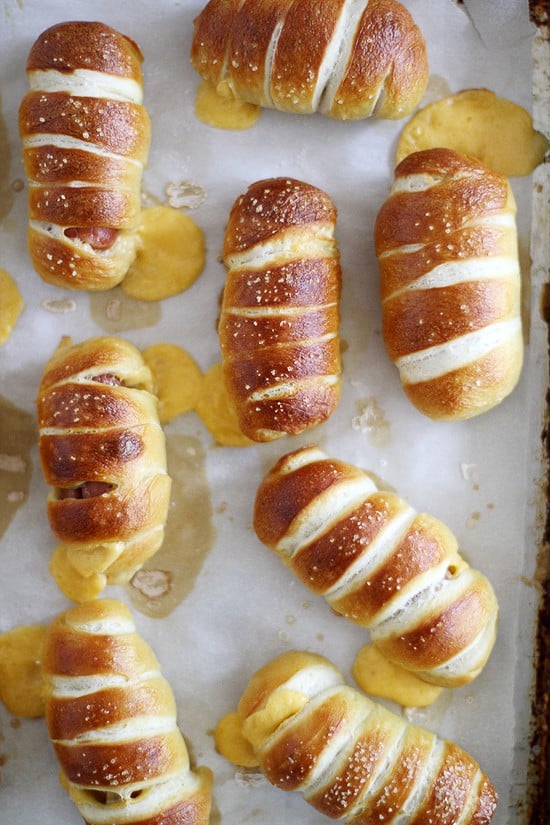 Mini Cheesy Pretzel Dogs