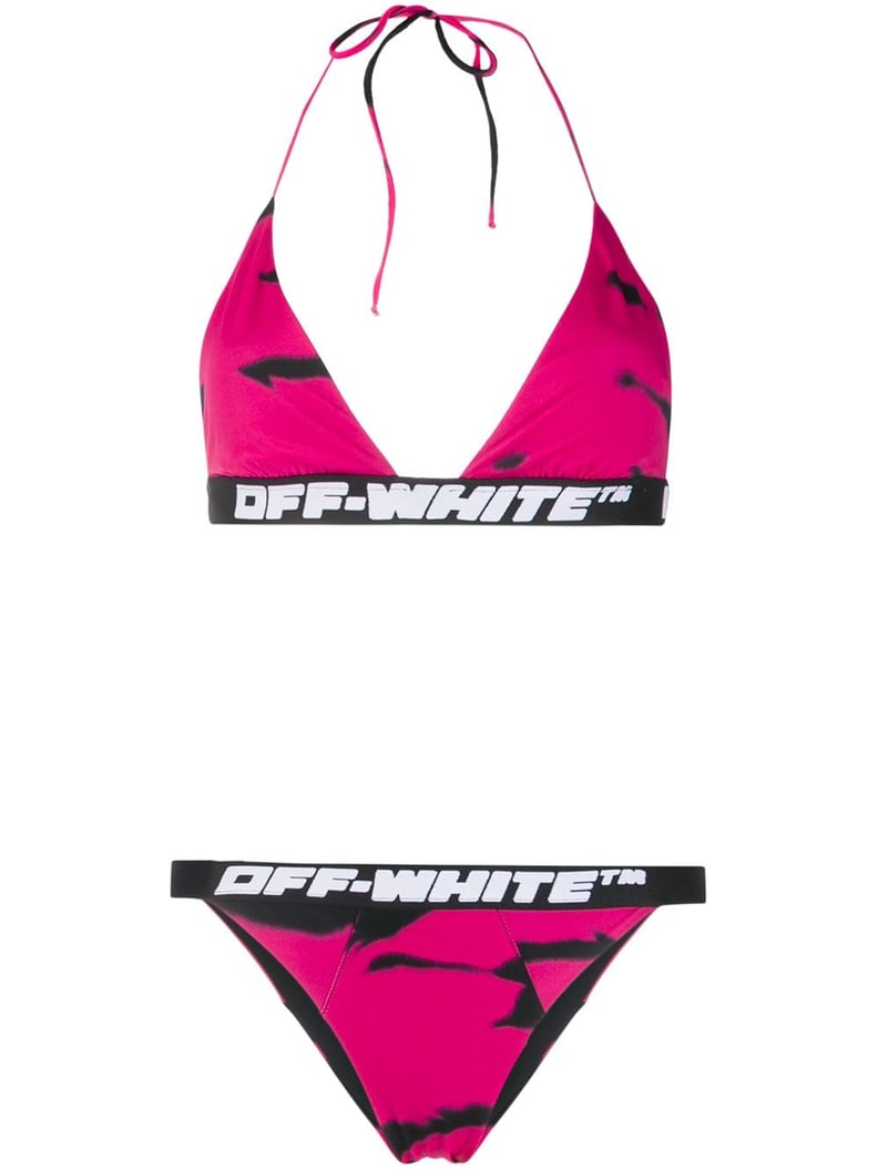 Off-White Tie-Dye Print Bikini Set