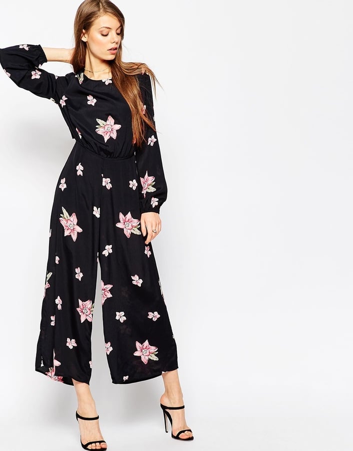 Asos Jumpsuit with Cut Out Back in Spaced Out Floral Print (85