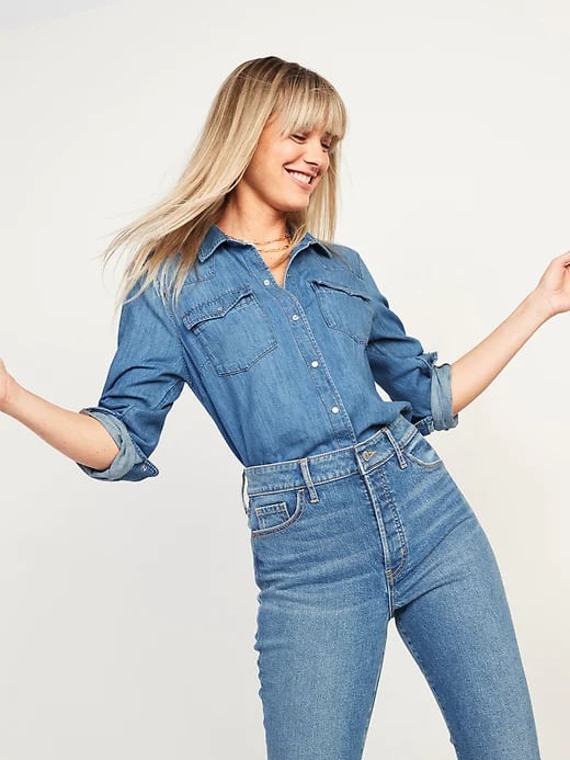 Old navy jean deals shirt