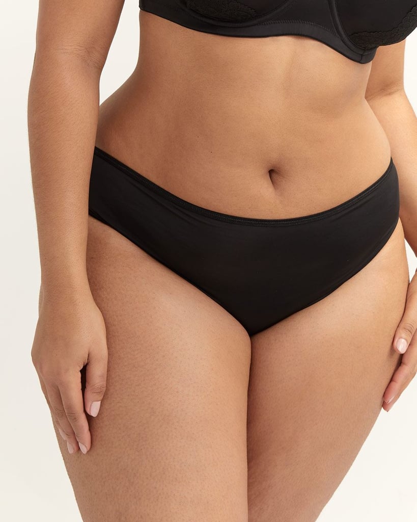 Low Rise Bikini Panty With Back Lace-Up in Black