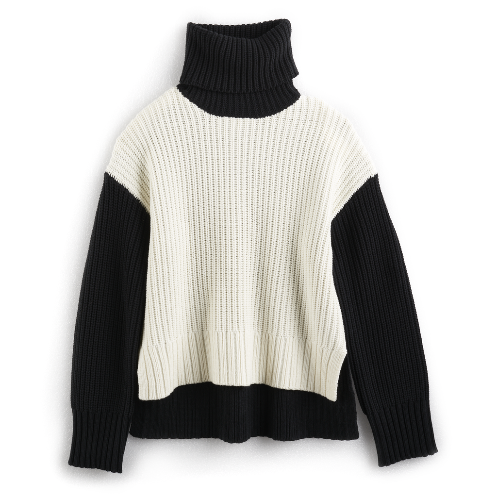 Colourblock Turtleneck Sweater